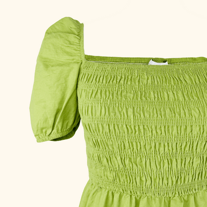 Never Fully Dressed Green Linen Blend Midi Dress - Size 8