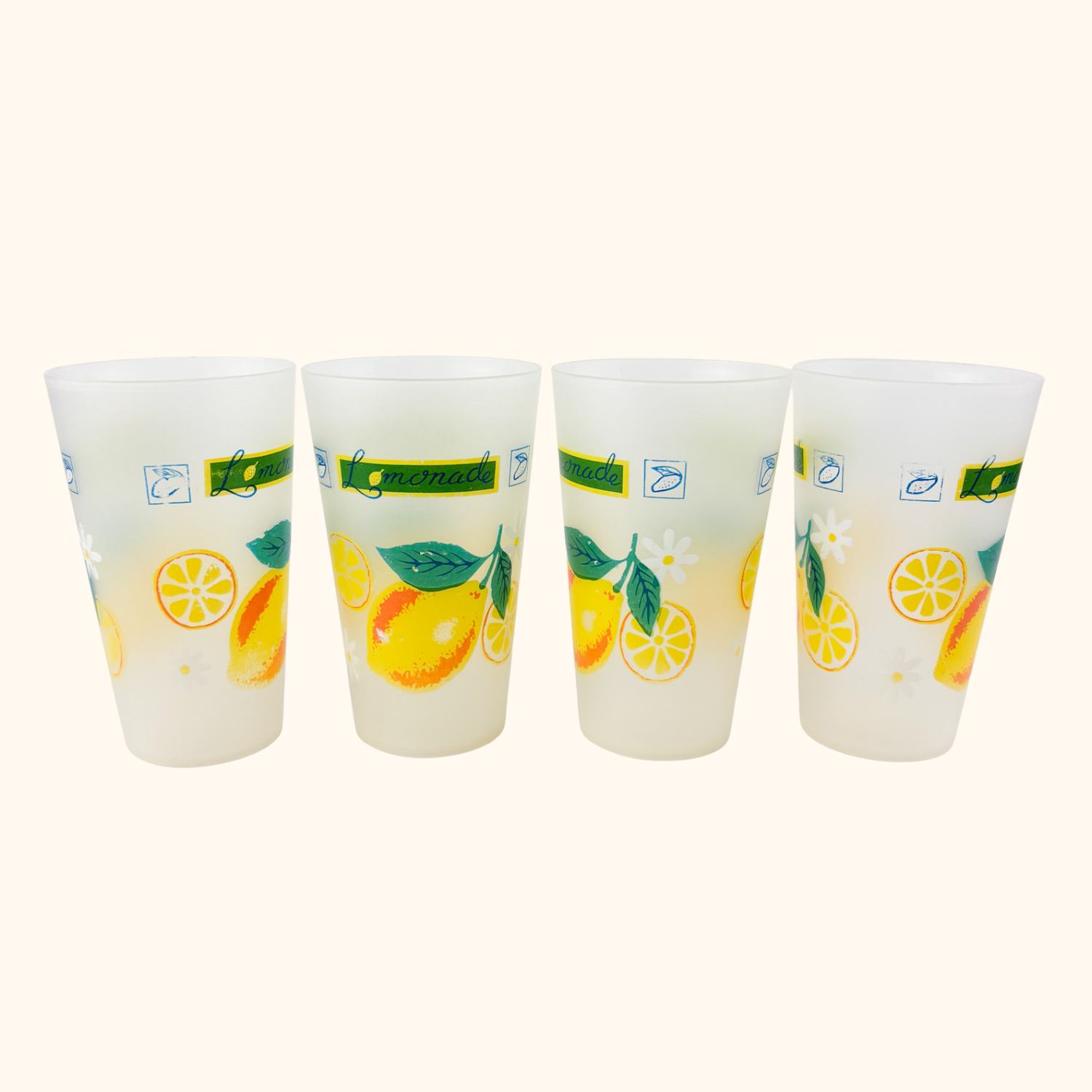 Plastic Lemon Pitcher Cup Set Vintage 1970s Sunshine Thrift