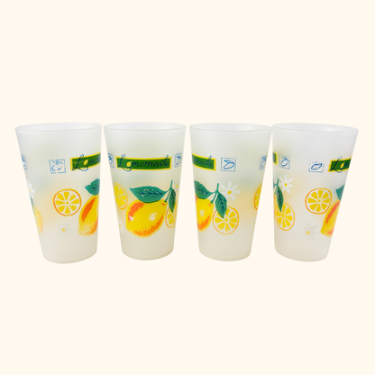 Plastic Lemon Pitcher Cup Set Vintage 1970s Sunshine Thrift