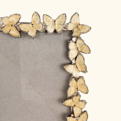 Cream Metal Butterfly Picture Frame 8x10 -  - Picture Frames
