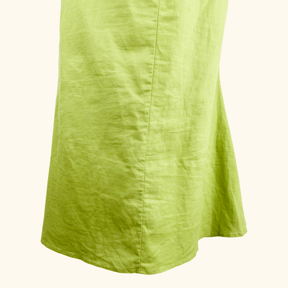 Never Fully Dressed Green Linen Blend Midi Dress - Size 8