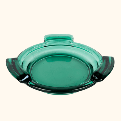 Mid Century Jade Green Glass Ashtray Sunshine Thrift