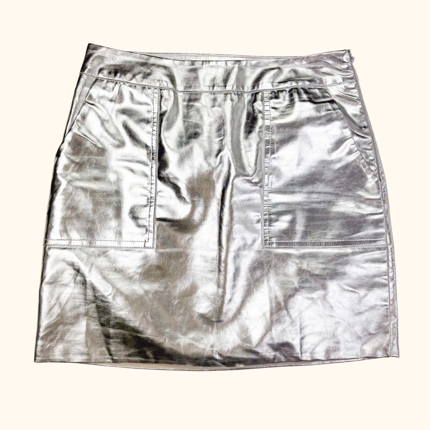 4th &amp; Reckless Silver Metallic Mini Skirt - Size 8 4th &amp; Reckless