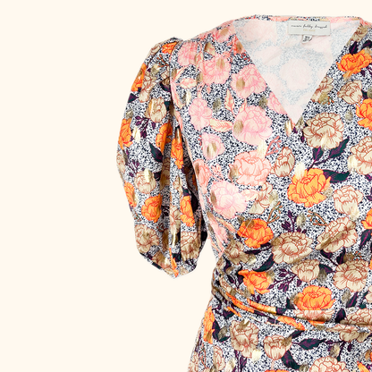 Never Fully Dressed Gold Zsa Zsa Splice Wrap Front Midi Dress - Size 6 Never fully dressed