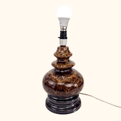 Fat Lava Mottled Brown Ceramic Lamp Base
