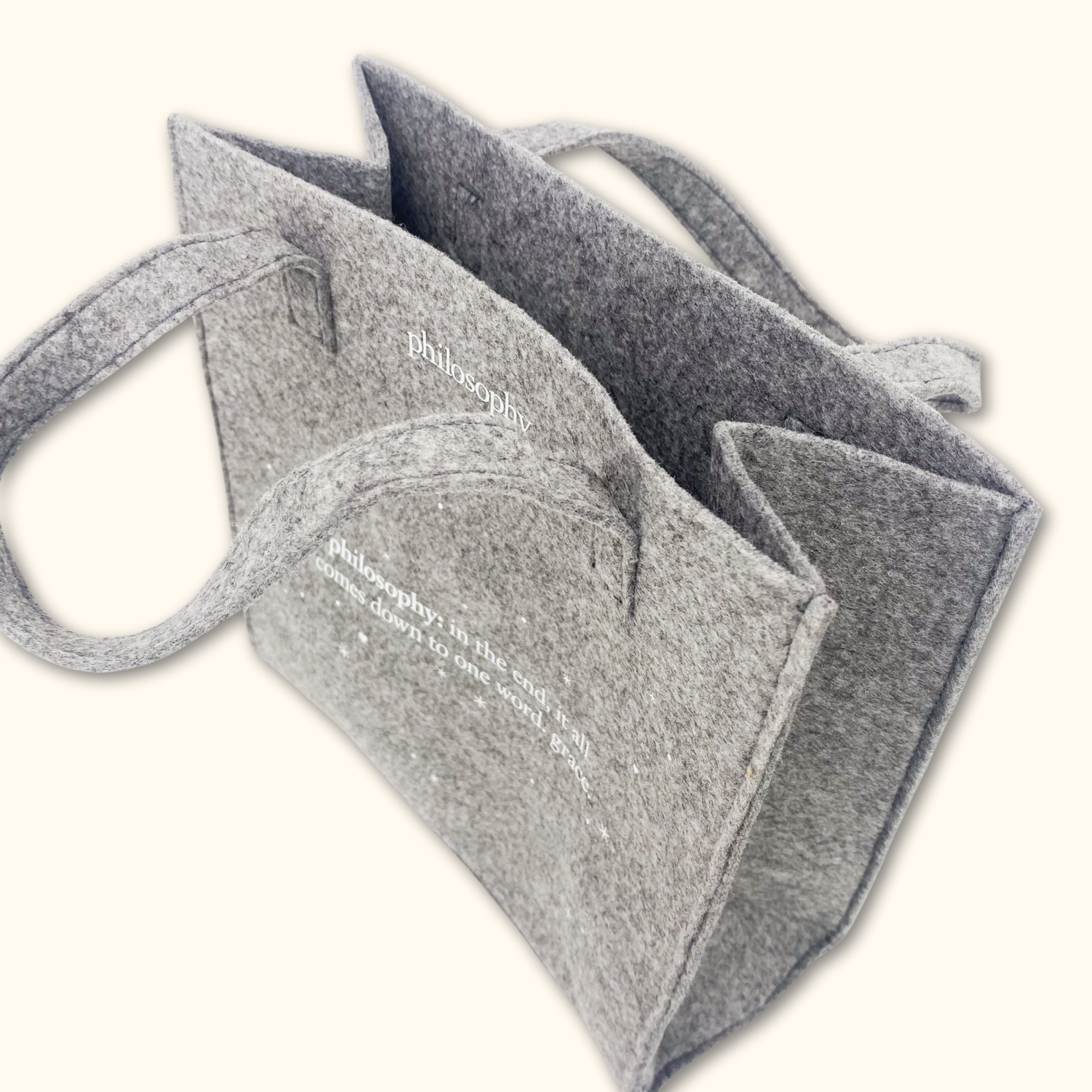 Philosophy Grey Small Tote Bag