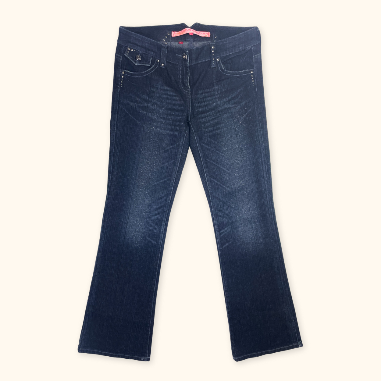 River Island Low Rise Flared Sparkle Jeans - Size 14L River Island
