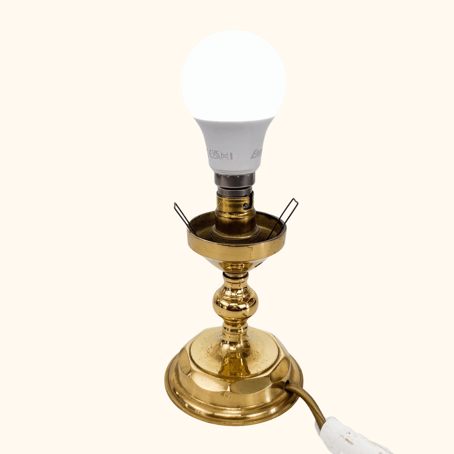 Small Brass Candlestick Style Lamp Base