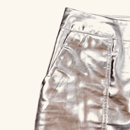 4th &amp; Reckless Silver Metallic Mini Skirt - Size 8 4th &amp; Reckless
