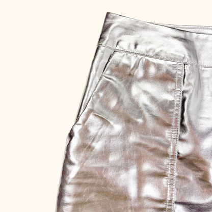 4th &amp; Reckless Silver Metallic Mini Skirt - Size 8 4th &amp; Reckless