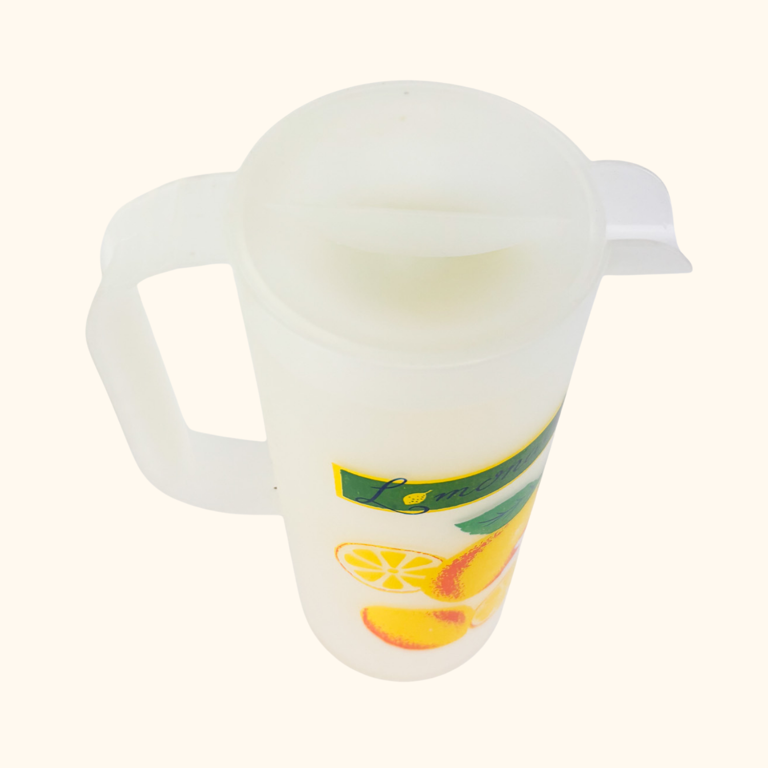 Plastic Lemon Pitcher Cup Set Vintage 1970s Sunshine Thrift