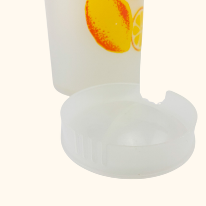 Plastic Lemon Pitcher Cup Set Vintage 1970s Sunshine Thrift