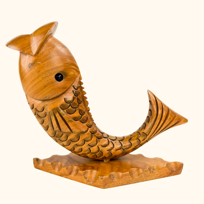 Hand Carved Wood Fish Cocktail Stick Holder -  - Kitchenware