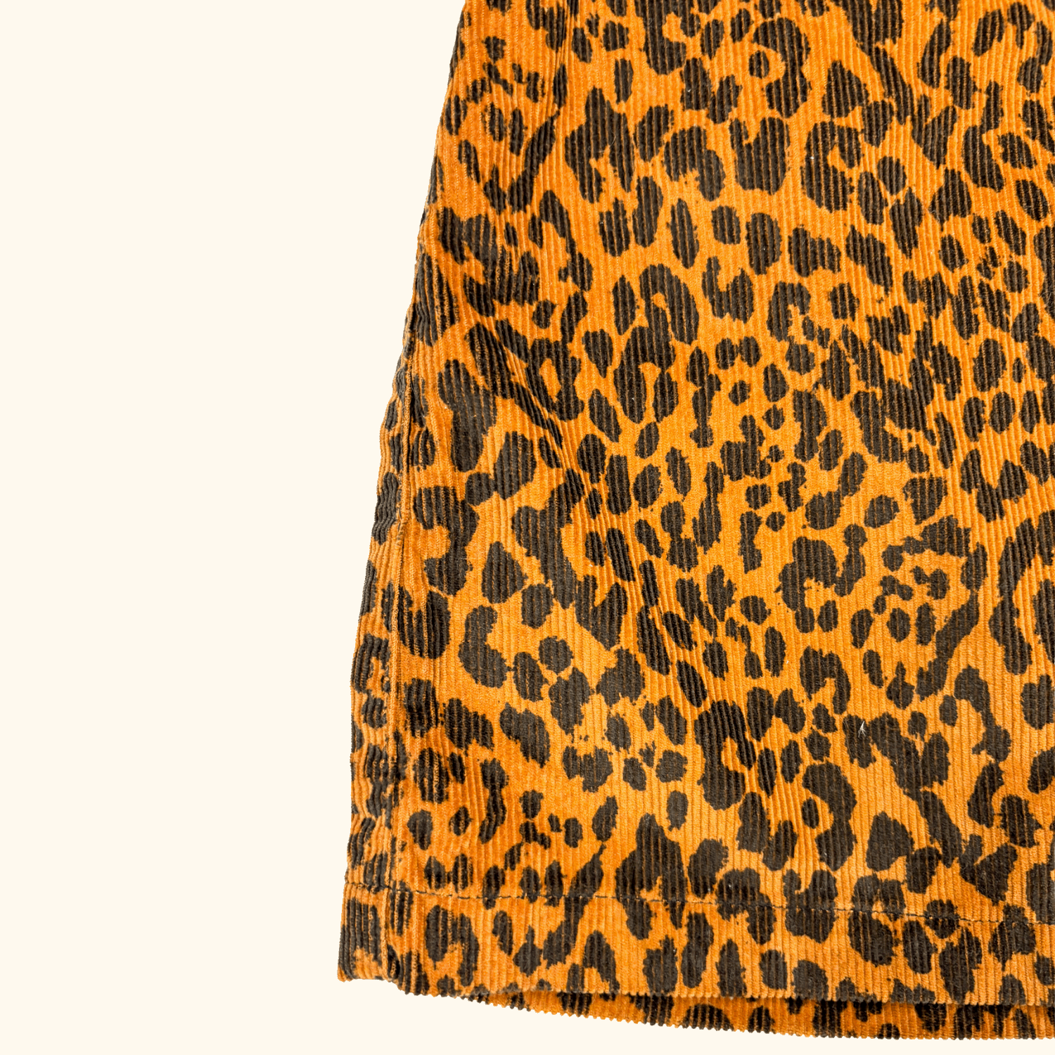 Topshop Tall Brown Leopard Print Cord Mini Skirt - Size 8 Tall Topshop
