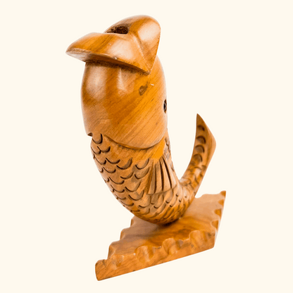Hand Carved Wood Fish Cocktail Stick Holder Sunshine Thrift