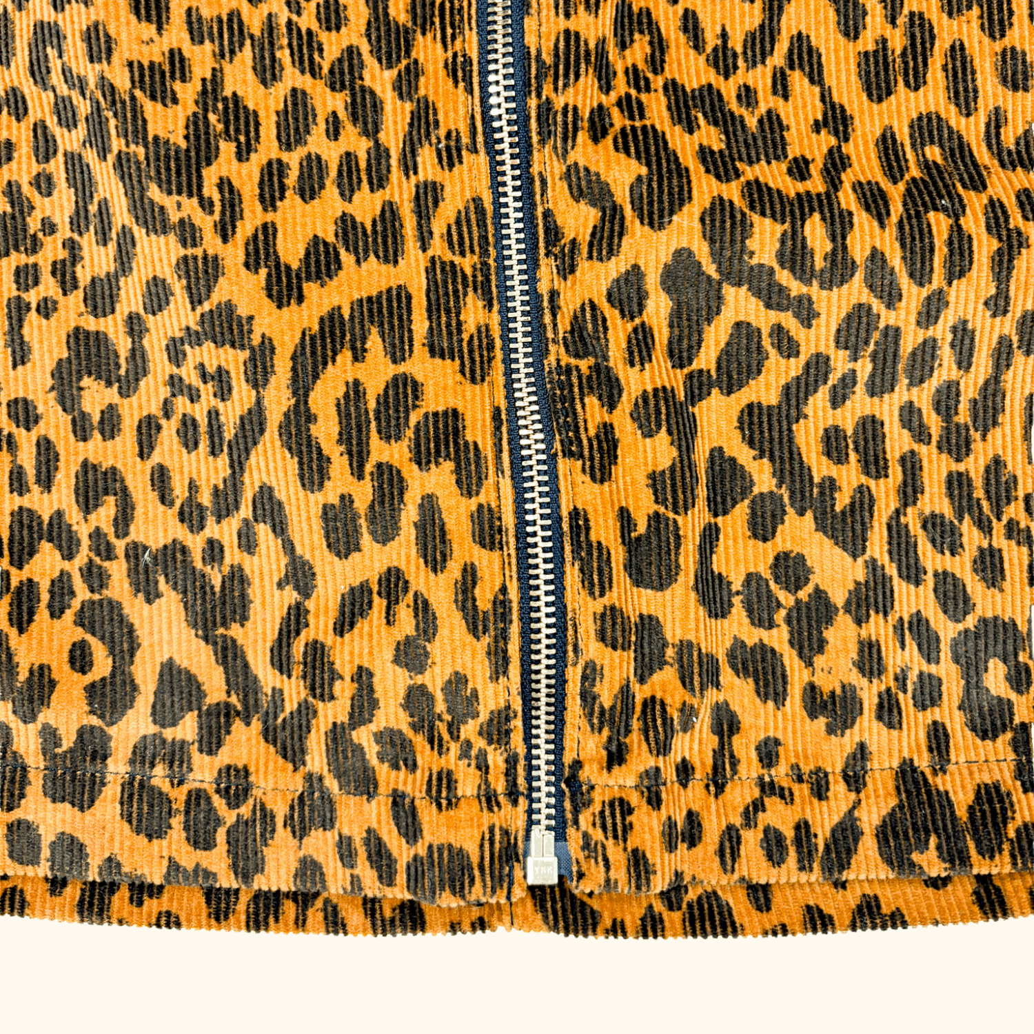 Topshop Tall Brown Leopard Print Cord Mini Skirt - Size 8 Tall Topshop