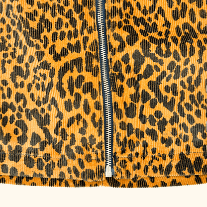 Topshop Tall Brown Leopard Print Cord Mini Skirt - Size 8 Tall Topshop