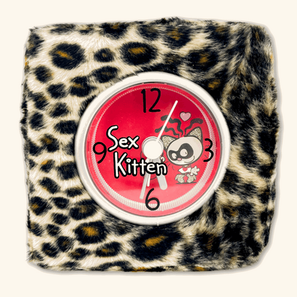 Fluffy Leopard Print Y2K Alarm Clock -  - Clocks