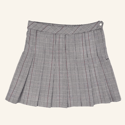 H&amp;M Grey Check Plaid Pleated Mini Skirt - Size 10 H&amp;M