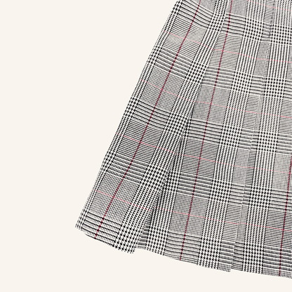 H&amp;M Grey Check Plaid Pleated Mini Skirt - Size 10 H&amp;M