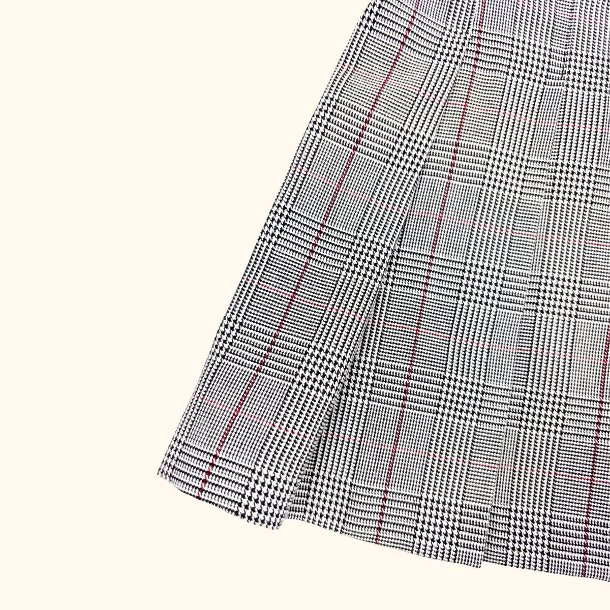 H&amp;M Grey Check Plaid Pleated Mini Skirt - Size 10