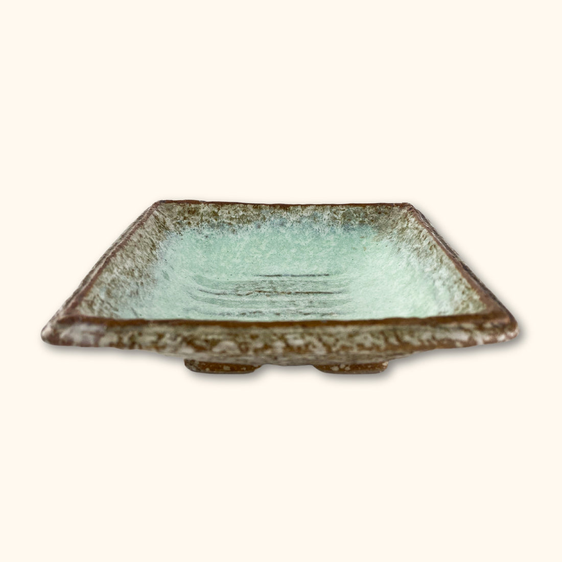 Teal and Brown Stone Square Soap Dish