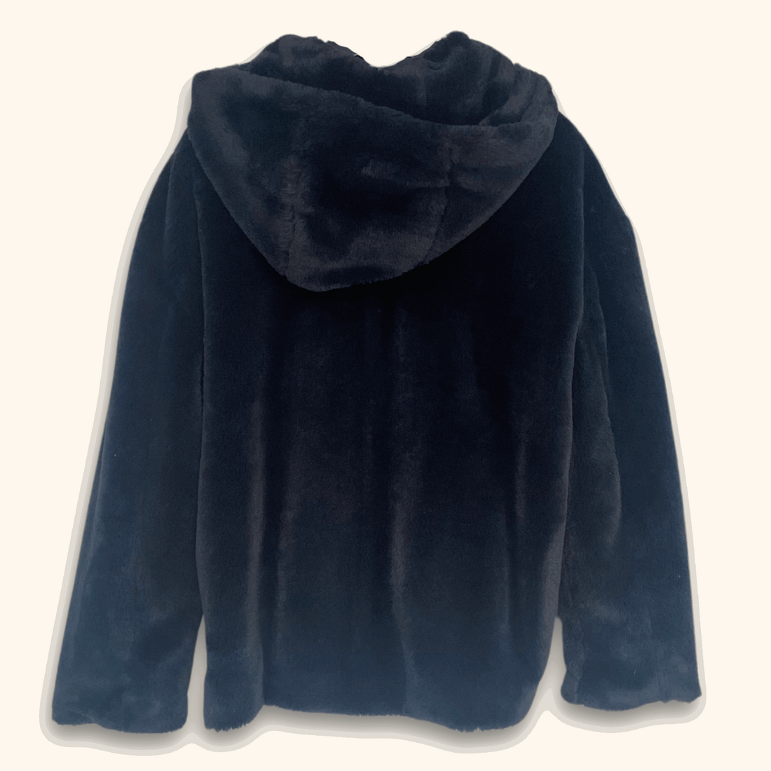 Zara Blue Faux Fur Hooded Coat - Size Small - Zara - Coats &amp; jackets