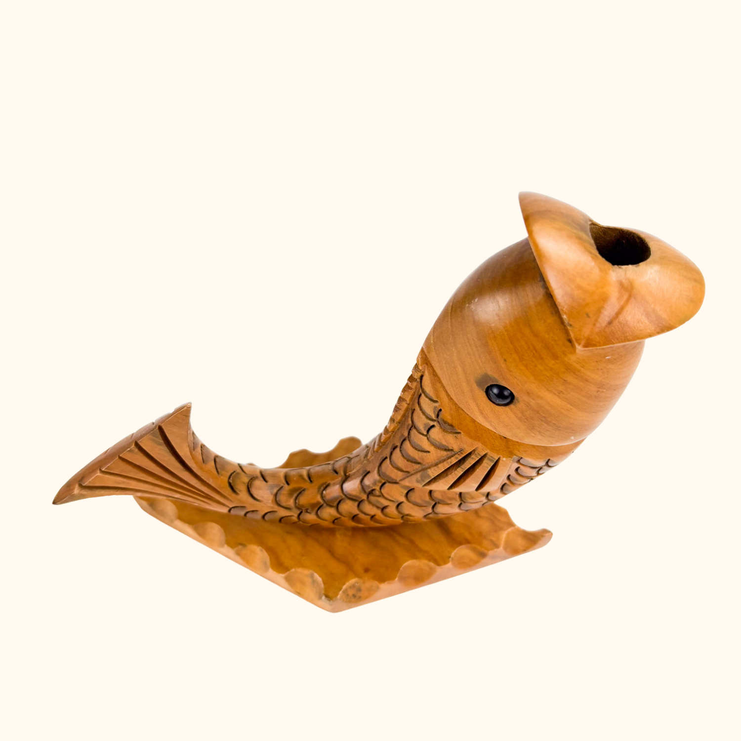 Hand Carved Wood Fish Cocktail Stick Holder -  - Kitchenware