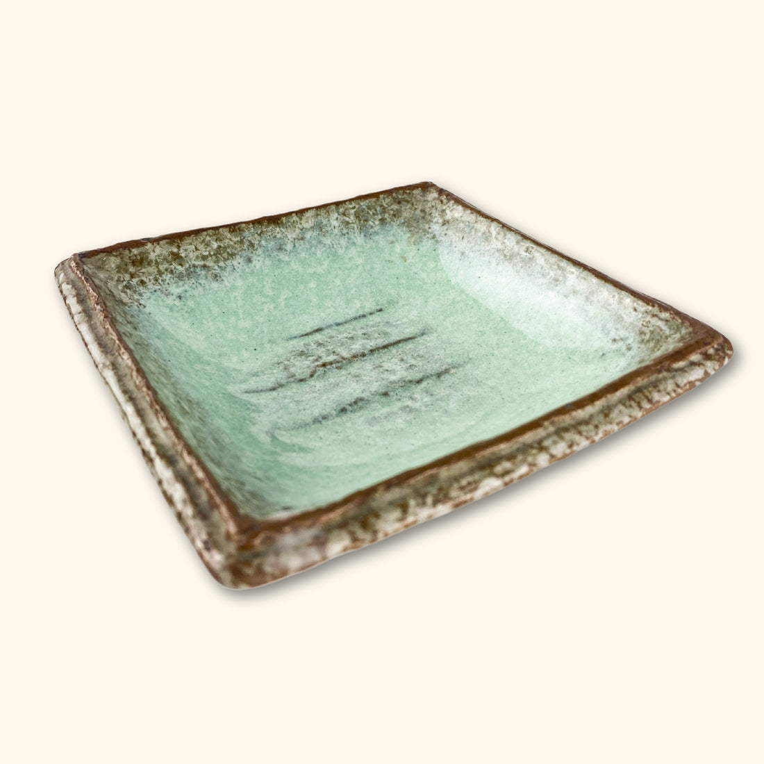 Teal and Brown Stone Square Soap Dish