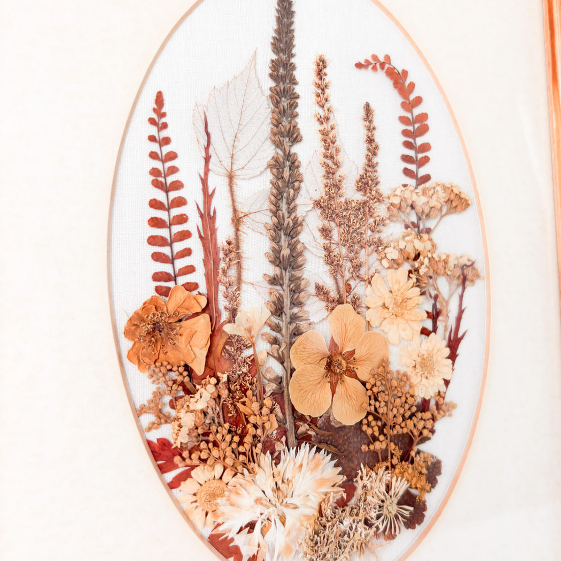 Vintage Welsh Pressed Flowers Wooden Frame Sunshine Thrift
