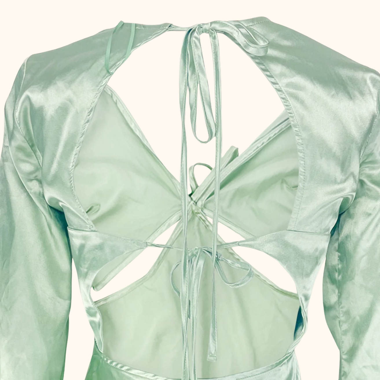 Topshop Green Satin Cutwork Occasion Maxi Dress - Size 8 Topshop