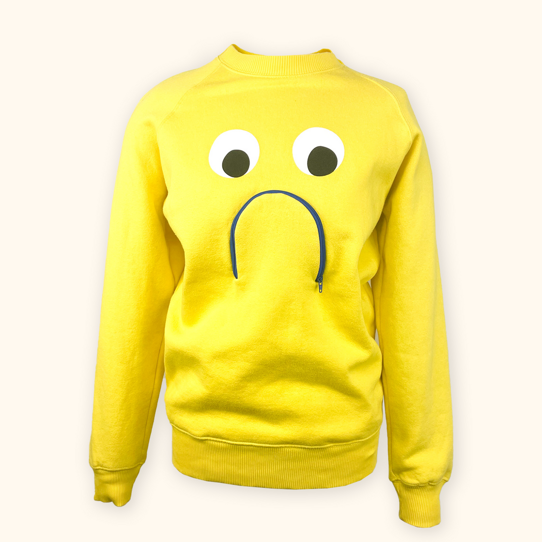 Lazy Oaf Yellow Shut Your Mouth Sweatshirt - Size Small