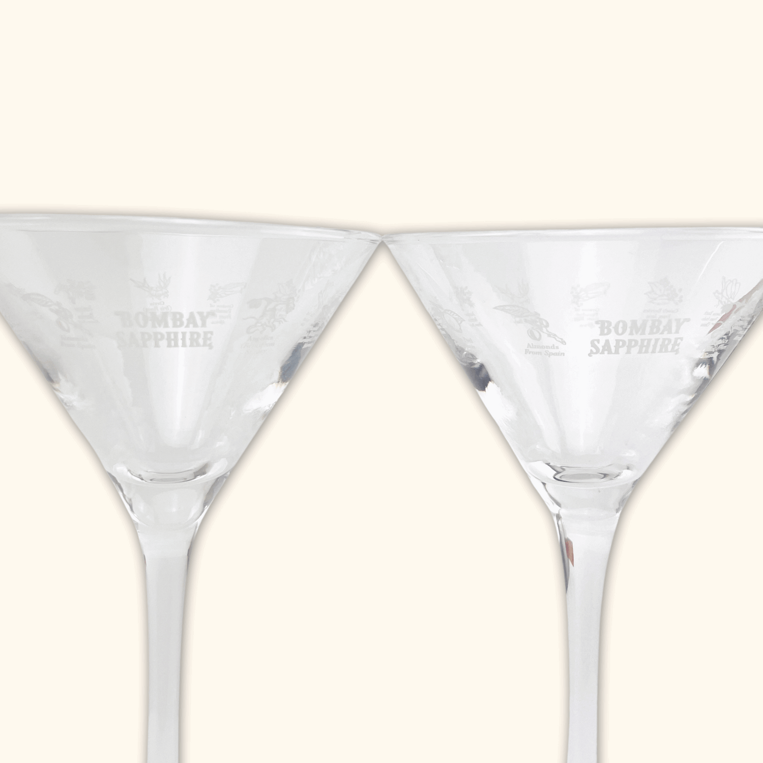 Bombay Sapphire Gin Martini Glasses - Set of 2 -  - Glassware