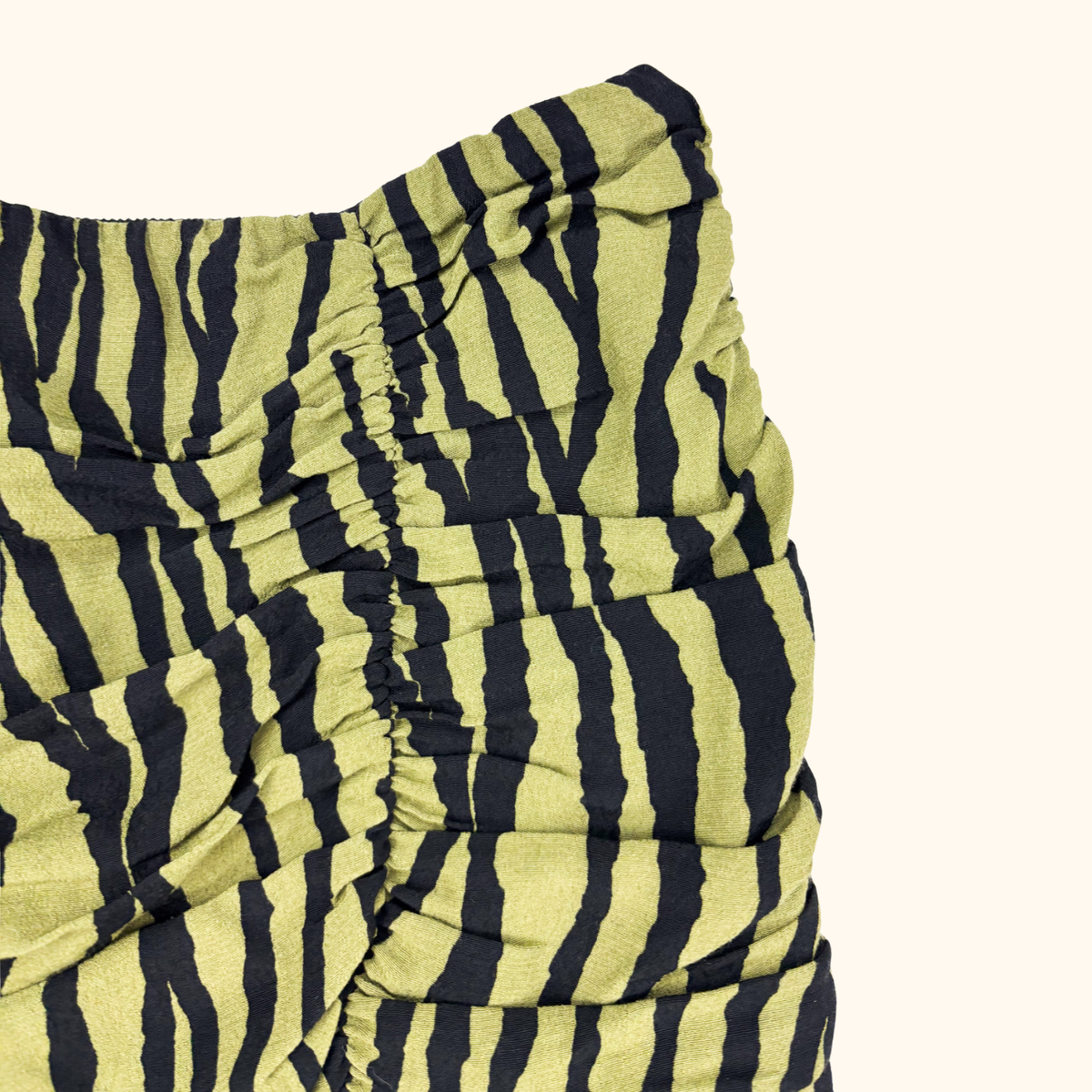 Zara Green Zebra Print Ruffle Mini Skirt - Size Small