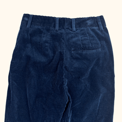 Arket Navy Blue Corduroy Tapered Trousers - Size 26inch Arket