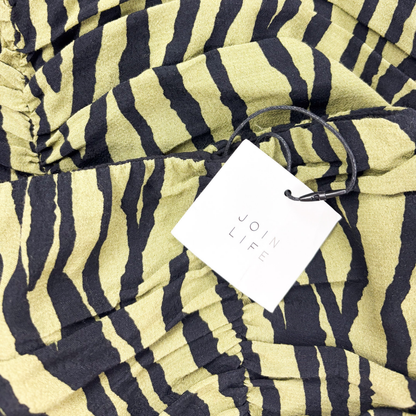 Zara Green Zebra Print Ruffle Mini Skirt - Size Small