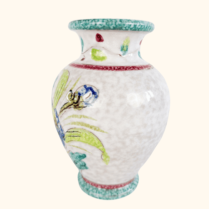 Small Vintage Italian Floral Vase Ceramic Majolica Vase Sunshine Thrift