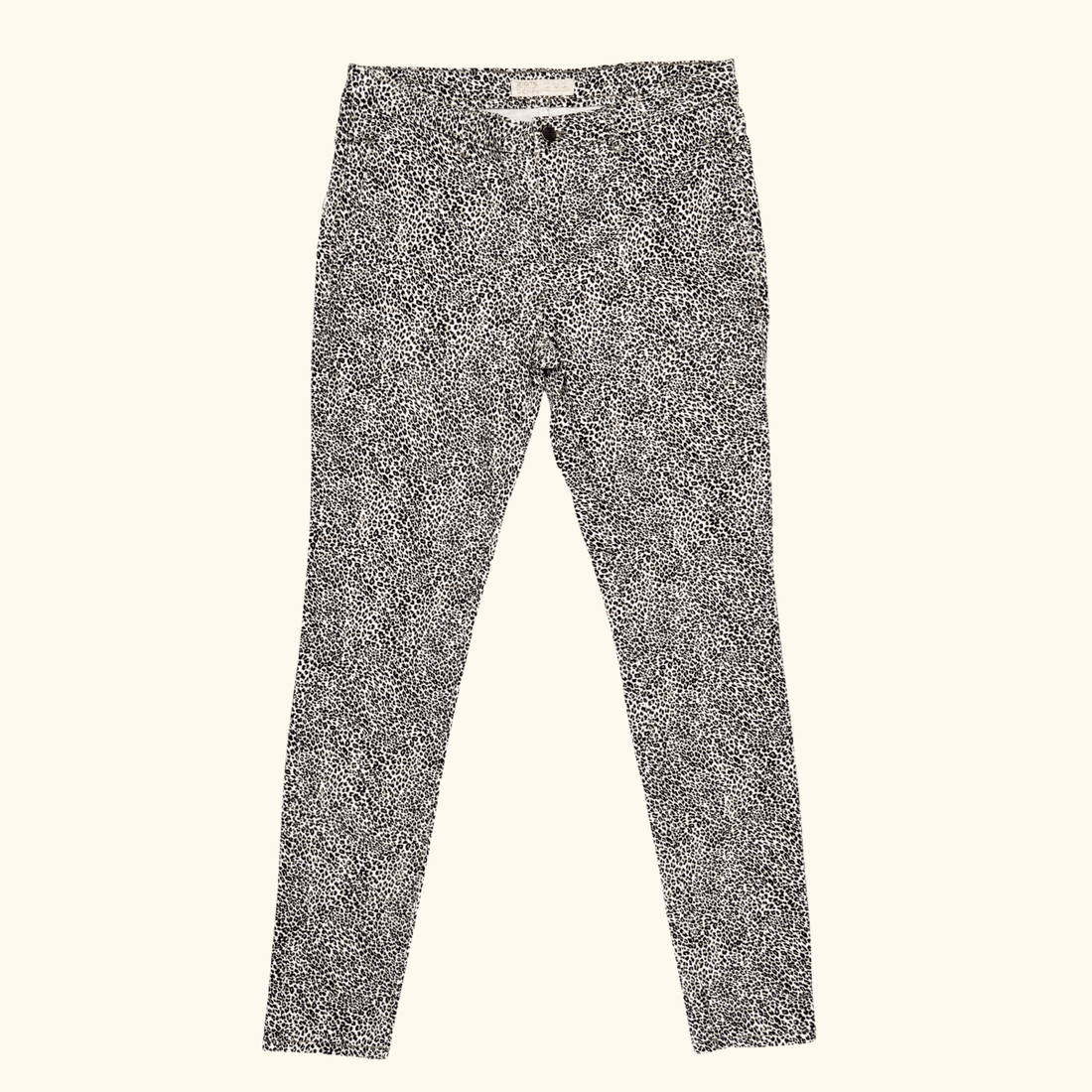 Zara Leopard Print Mid Rise Skinny Jeans - Size 12 Zara