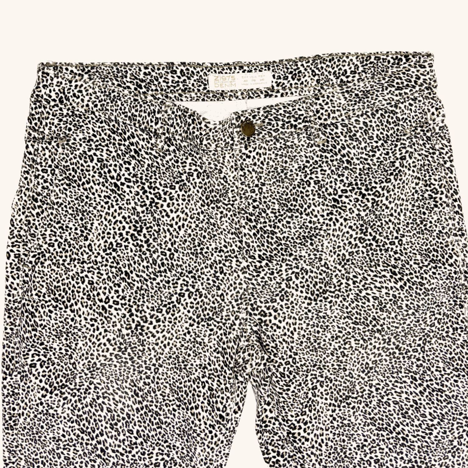 Zara Leopard Print Mid Rise Skinny Jeans - Size 12 Zara