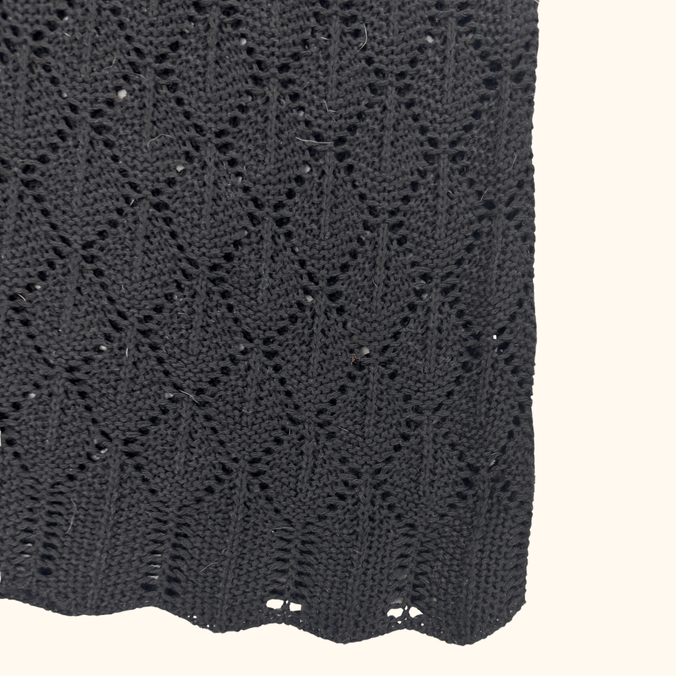 Black Crochet Scallop Maxi Skirt - Size Medium Sunshine Thrift