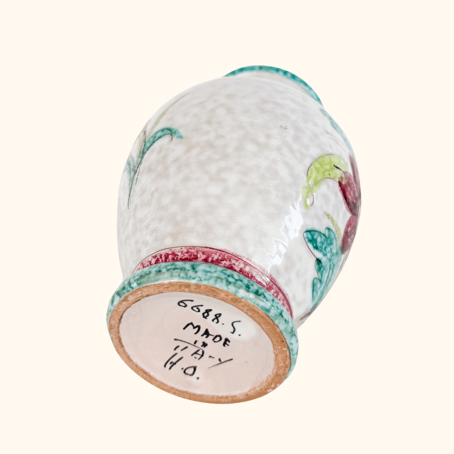 Small Vintage Italian Floral Vase Ceramic Majolica Vase Sunshine Thrift