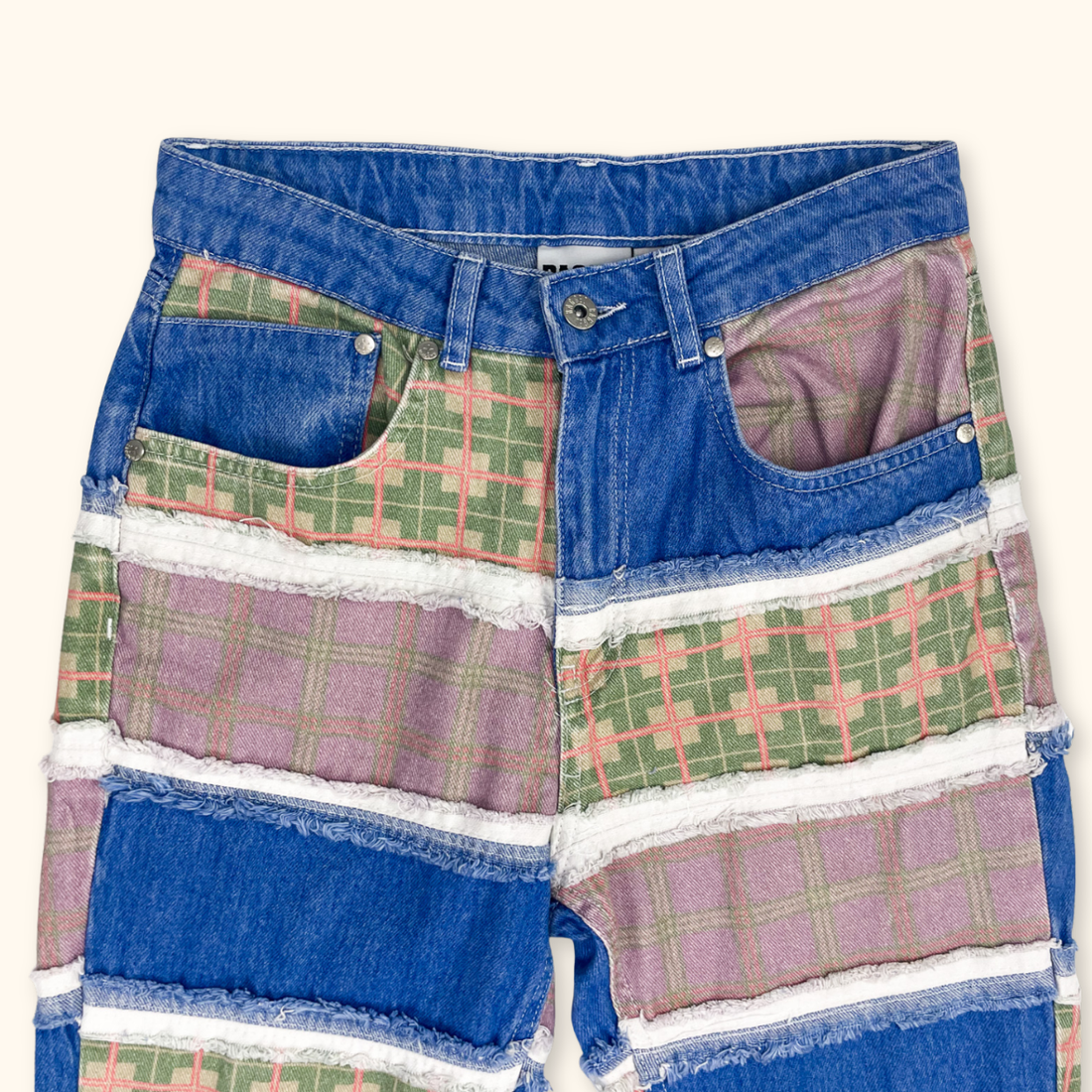 The Ragged Priest Vision Patchwork Mom Jeans - Size Small