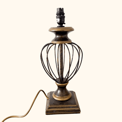 Vintage M&amp;S Home Bird Cage Antique Style Bronze Table Lamp Marks and Spencer
