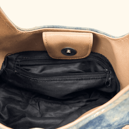 Blue Denim Tie Die Shoulder Bag Sunshine Thrift