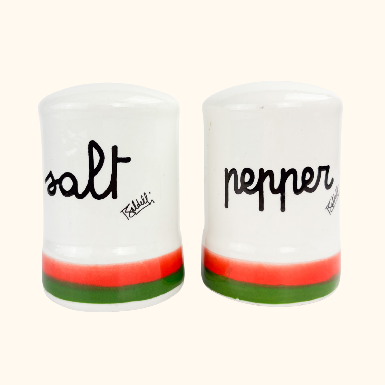 Baldelli Italy Striped Ceramic Salt and Pepper Shakers -  - Kitchenware