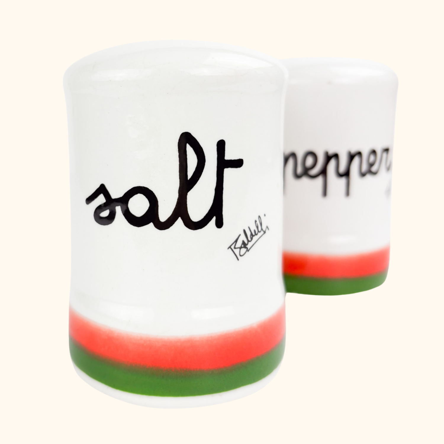 Baldelli Italy Striped Ceramic Salt and Pepper Shakers -  - Kitchenware
