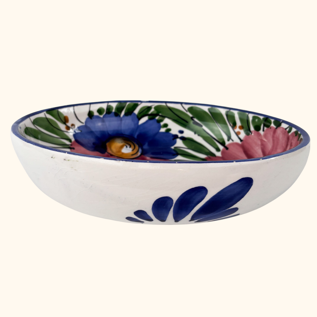 Large Floral Ceramic Salad Serving Bowl Sunshine Thrift
