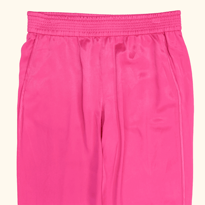Zara Fuschia Pink Satin Cropped Trousers - Size Medium Zara