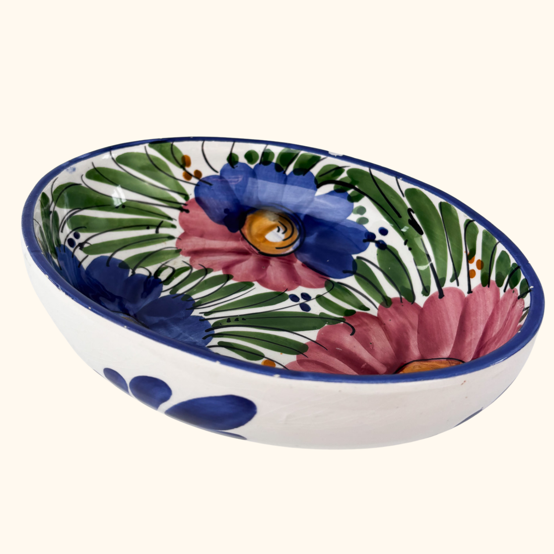 Large Floral Ceramic Salad Serving Bowl Sunshine Thrift