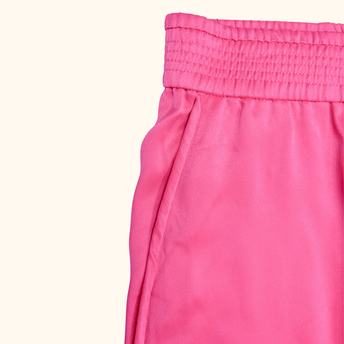 Zara Fuschia Pink Satin Cropped Trousers - Size Medium